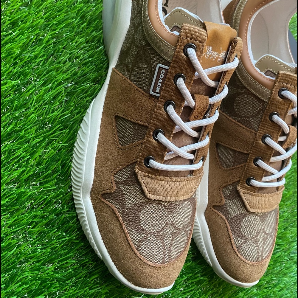 Coach Citysole Runner Sneakers, Sizes 8, 9, and 10. Color-Khaki Light Saddle - Picture 3 of 14